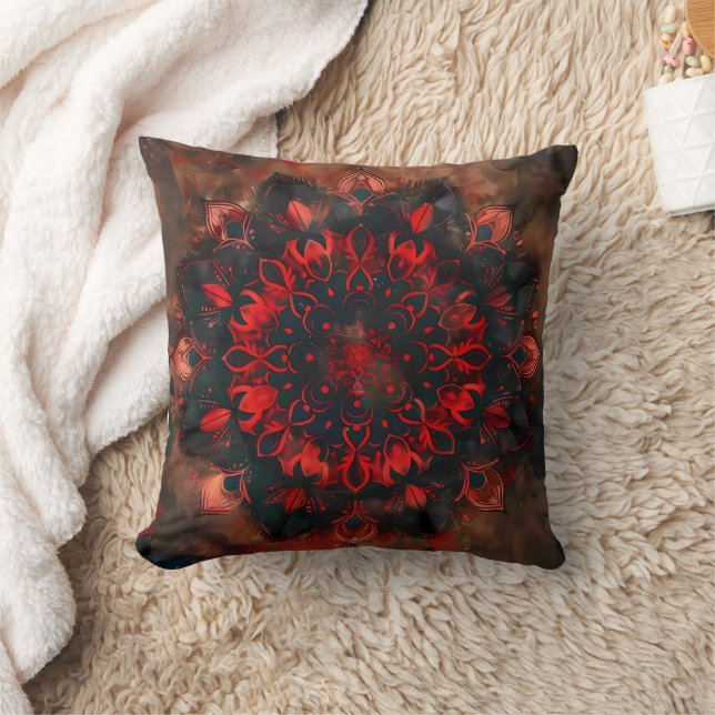 Dark Mandala - Boho Gothic-Geschenk Kissen (Decke)