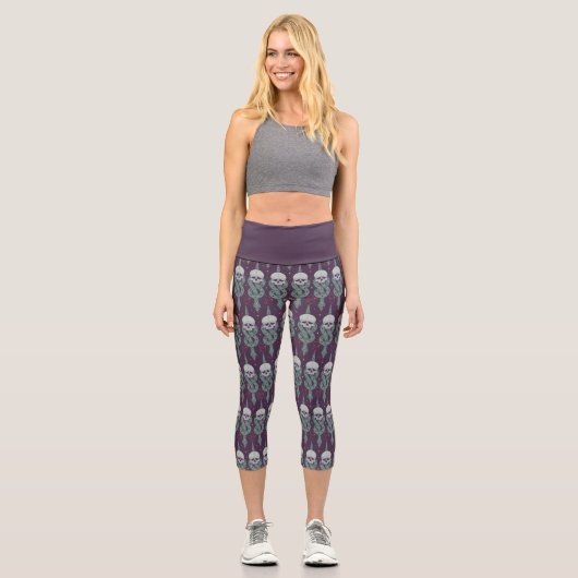 Dark Mark Geometric Icon Pattern Capri Leggings (Vorderseite)