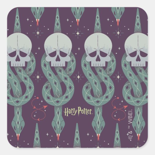 Dark Mark Geometric Icon Pattern Quadratischer Aufkleber (Vorderseite)