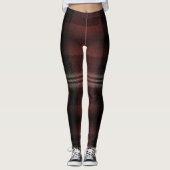 Dark Maroon Black Heavy Flannel Plaid Leggings (Vorderseite)