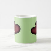 Dark Maroon Double Crosshatch Hearts Kaffeetasse (Mittel)