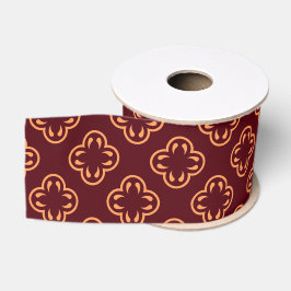 Dark Maroon Floral Nahtloses Muster Ripsband