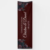 Dark Maroon Mauve Gothic Elegant Wedding Banner (Vertikal)