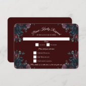 Dark Maroon Mauve Gothic Elegant Wedding Einladung (Vorne/Hinten)