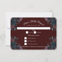 Dark Maroon Mauve Gothic Elegant Wedding