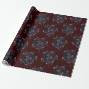 Dark Maroon Mauve Gothic Elegant Wedding Geschenkpapier