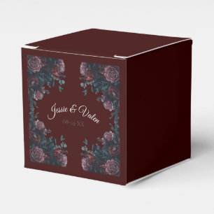 Dark Maroon Mauve Gothic Elegant Wedding Geschenkschachtel