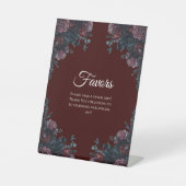 Dark Maroon Mauve Gothic Elegant Wedding Sockelschild (Vorderseite)