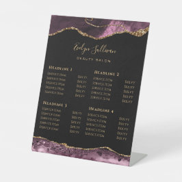 Dark Mauve Agate Beauty Salon Preisliste Sockelschild