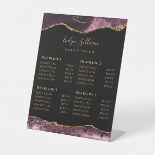 Dark Mauve Agate Beauty Salon Preisliste Sockelschild