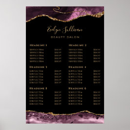 Dark Mauve Agate Preisliste Poster