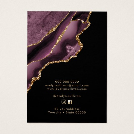 Dark mauve agate Schmuckkarte (Rückseite)