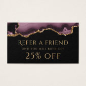 Dark mauve and gold agate referate card (Vorderseite)