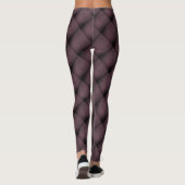 Dark Mauve Diagonal Tufted Quilt Pattern Leggings (Rückseite)