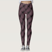 Dark Mauve Diagonal Tufted Quilt Pattern Leggings (Vorderseite)
