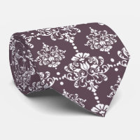 Dark Mauve Floral Damask Pattern Trauzeugen Hochze