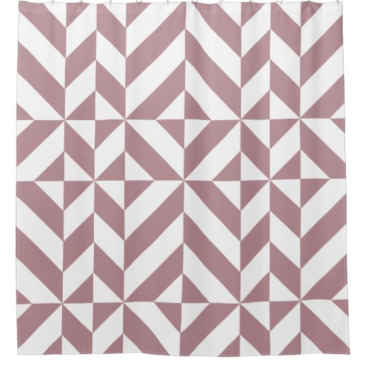 Dark Mauve Geometric Cube Pattern Duschvorhang (Vorderseite)