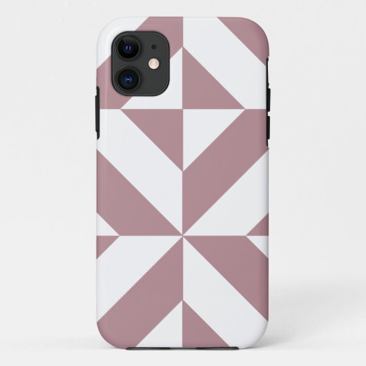 Dark Mauve Geometric Deko Cube Pattern Case-Mate iPhone Hülle (Rückseite)