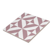 Dark Mauve Geometric Deko Cube Pattern Fliese (Seite)