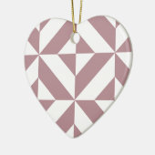 Dark Mauve Geometric Deko Cube Pattern Keramikornament (Links)