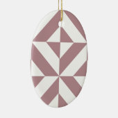 Dark Mauve Geometric Deko Cube Pattern Keramikornament (Rechts)