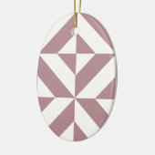 Dark Mauve Geometric Deko Cube Pattern Keramikornament (Links)