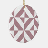 Dark Mauve Geometric Deko Cube Pattern Keramikornament (Rechts)