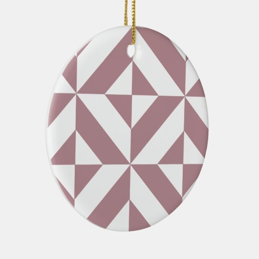 Dark Mauve Geometric Deko Cube Pattern Keramikornament (Rechts)