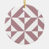 Dark Mauve Geometric Deko Cube Pattern Keramikornament (Vorne)