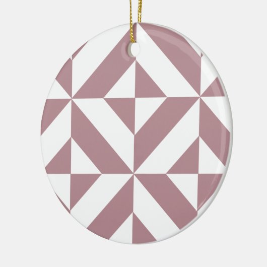 Dark Mauve Geometric Deko Cube Pattern Keramikornament (Links)