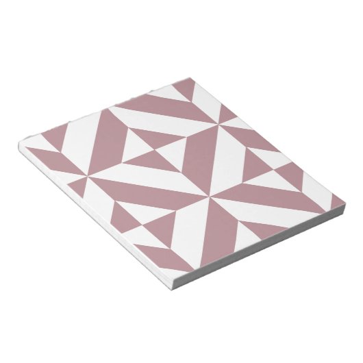Dark Mauve Geometric Deko Cube Pattern Notizblock (angewinkelt)