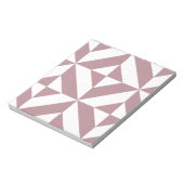 Dark Mauve Geometric Deko Cube Pattern Notizblock (Rotiert)