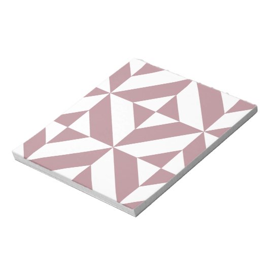 Dark Mauve Geometric Deko Cube Pattern Notizblock (Rotiert)