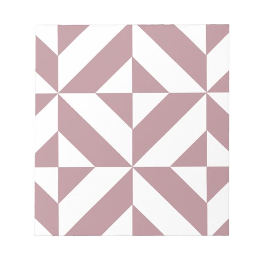 Dark Mauve Geometric Deko Cube Pattern Notizblock (Vorderseite)