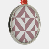 Dark Mauve Geometric Deko Cube Pattern Ornament Aus Metall (Rechts)
