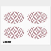 Dark Mauve Geometric Deko Cube Pattern Ovaler Aufkleber (Blatt)