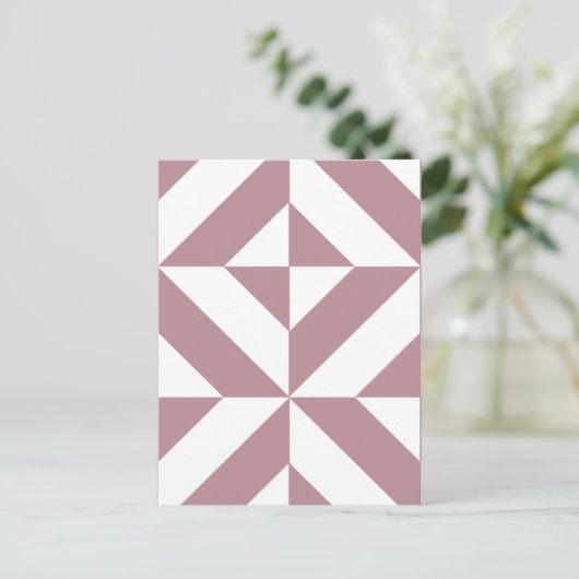 Dark Mauve Geometric Deko Cube Pattern Postkarte (Stehend Vorderseite)