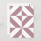Dark Mauve Geometric Deko Cube Pattern Postkarte (Vorne/Hinten)