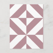 Dark Mauve Geometric Deko Cube Pattern Postkarte (Vorderseite)