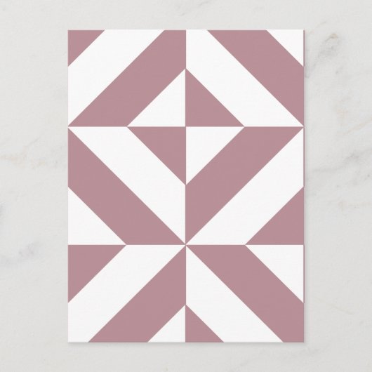 Dark Mauve Geometric Deko Cube Pattern Postkarte (Vorderseite)