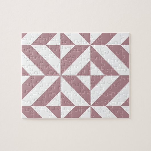 Dark Mauve Geometric Deko Cube Pattern Puzzle (Horizontal)