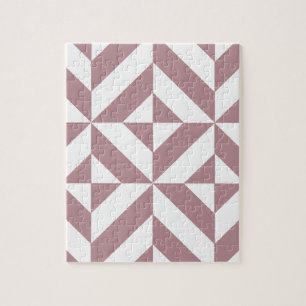 Dark Mauve Geometric Deko Cube Pattern Puzzle