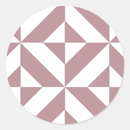 Dark Mauve Geometric Deko Cube Pattern Runder Aufkleber (Vorderseite)
