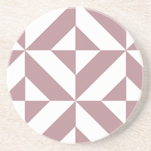 Dark Mauve Geometric Deko Cube Pattern Sandstein Untersetzer (Vorne)