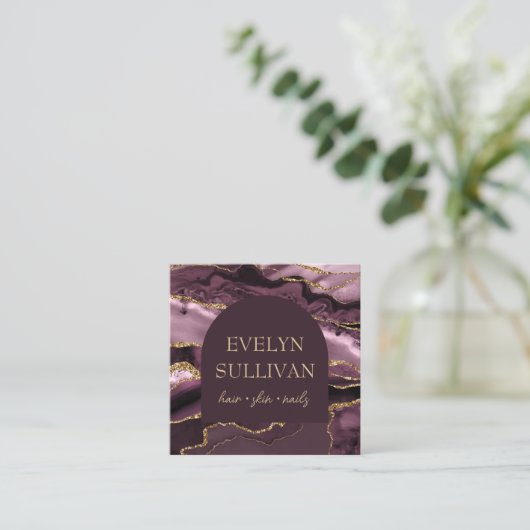 Dark-mauve-Visitenkarte Quadratische Visitenkarte (Stehend Vorderseite)