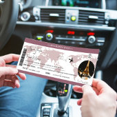 Dark Mauve Wedding Einladung Boarding Pass Ticket