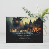 Dark Medieval Halloween-Party Einladung (Stehend Vorderseite)