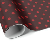 Dark & Medium Red Polka Dot Wrapping Paper Geschenkpapier (Rolleneckpunkt)