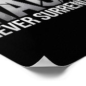 Dark Mega Trump 2024 Mega Never Surrender Poster (Ecke)