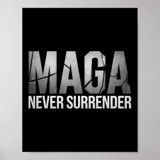 Dark Mega Trump 2024 Mega Never Surrender Poster (Vorne)